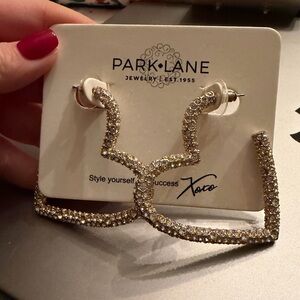 NWT Park Lane Gold Crystal Heart Earrings
